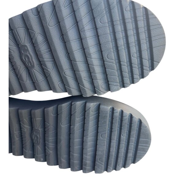 UGG Women's Fluff Yeah Slide Sandals Size 6 Gray Sheepskin Faux Fur Slippers - Picture 7 of 8